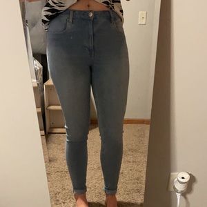 Light wash super high rise jeans
